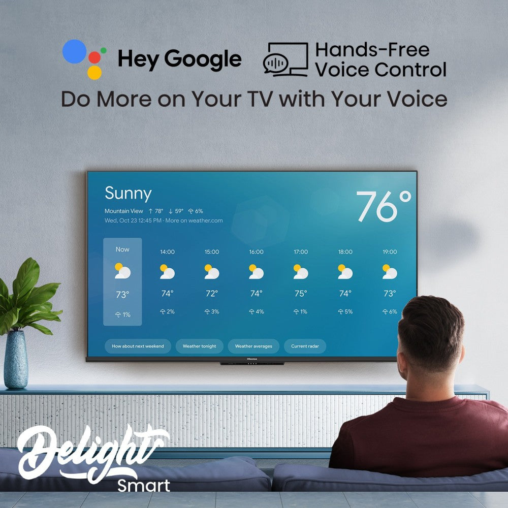 Hisense A6H 126 cm (50 inch) Ultra HD (4K) LED Smart Google TV with Hands Free Voice Control, Dolby Vision and Atmos - 50A6H