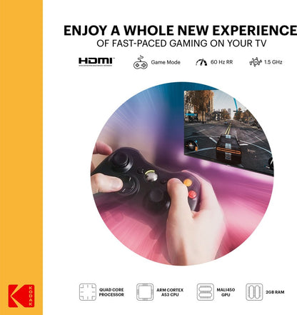 KODAK CA PRO 126 cm (50 इंच) Ultra HD (4K) LED स्मार्ट Android TV Dolby MS12 और Dolby Digital Plus के साथ - 50CAPRO5066