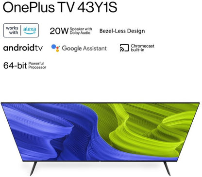 OnePlus Y1S 108 cm (43 inch) Full HD LED Smart Android TV with Android 11 and Bezel-Less Frame - 43FD2A00
