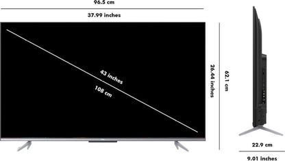 टीसीएल पी725 108 सेमी (43 इंच) अल्ट्रा एचडी (4के) एलईडी स्मार्ट एंड्रॉइड टीवी - 43पी725