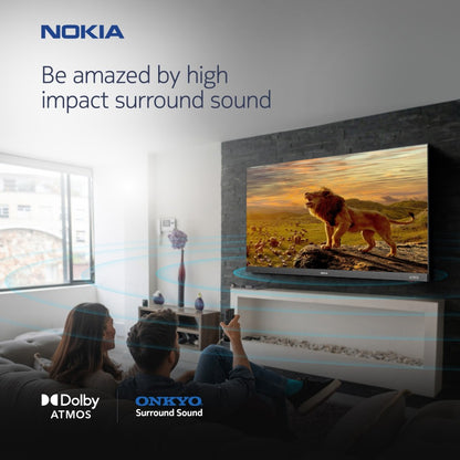 Nokia 109 cm (43 इंच) Ultra HD 4K LED स्मार्ट Android TV with Sound by Onkyo and Dolby Atmos - 43UHDADNDT8P