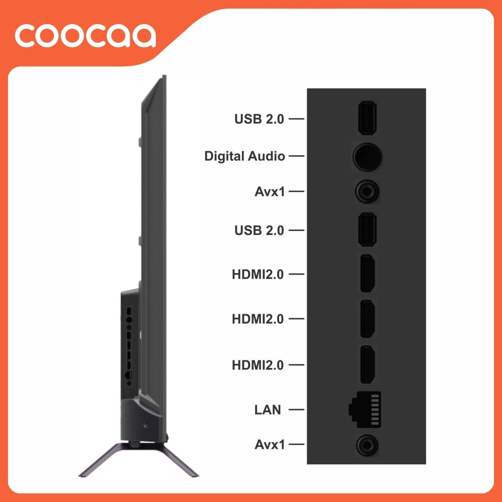 Coocaa Frameless 108 cm (43 inch) Ultra HD (4K) LED Smart Google TV with HDR 10 Dolby Audio and Eye care technology - 43Y72