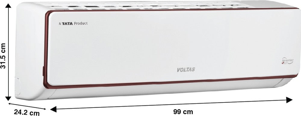 Voltas 2 in 1 Convertible Cooling 1.6 Ton 5 Star Split Inverter AC  - White - CU 195V ADJ/EU 195V ADJ, Copper Condenser