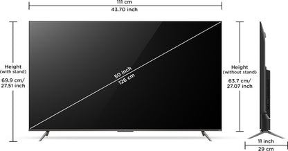 TCL 126 cm (50 inch) QLED Ultra HD (4K) Smart Google TV - 50C635