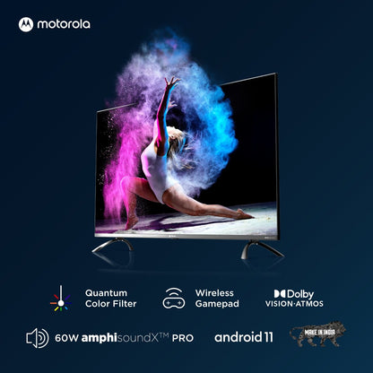 MOTOROLA Revou-Q 139 cm (55 inch) QLED Ultra HD (4K) Smart Android TV with Wireless Gamepad - 55UHDAQMDT5Q