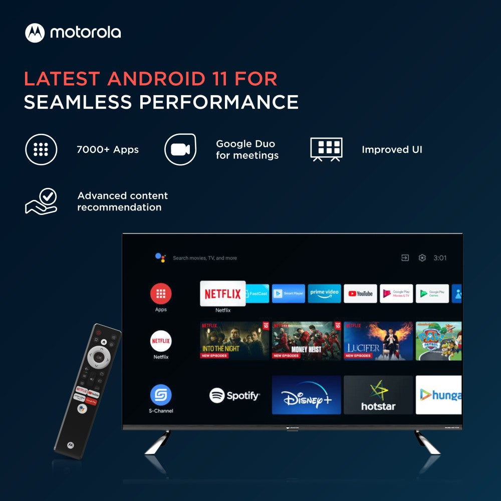 MOTOROLA Revou-Q 139 cm (55 inch) QLED Ultra HD (4K) Smart Android TV with Wireless Gamepad - 55UHDAQMDT5Q