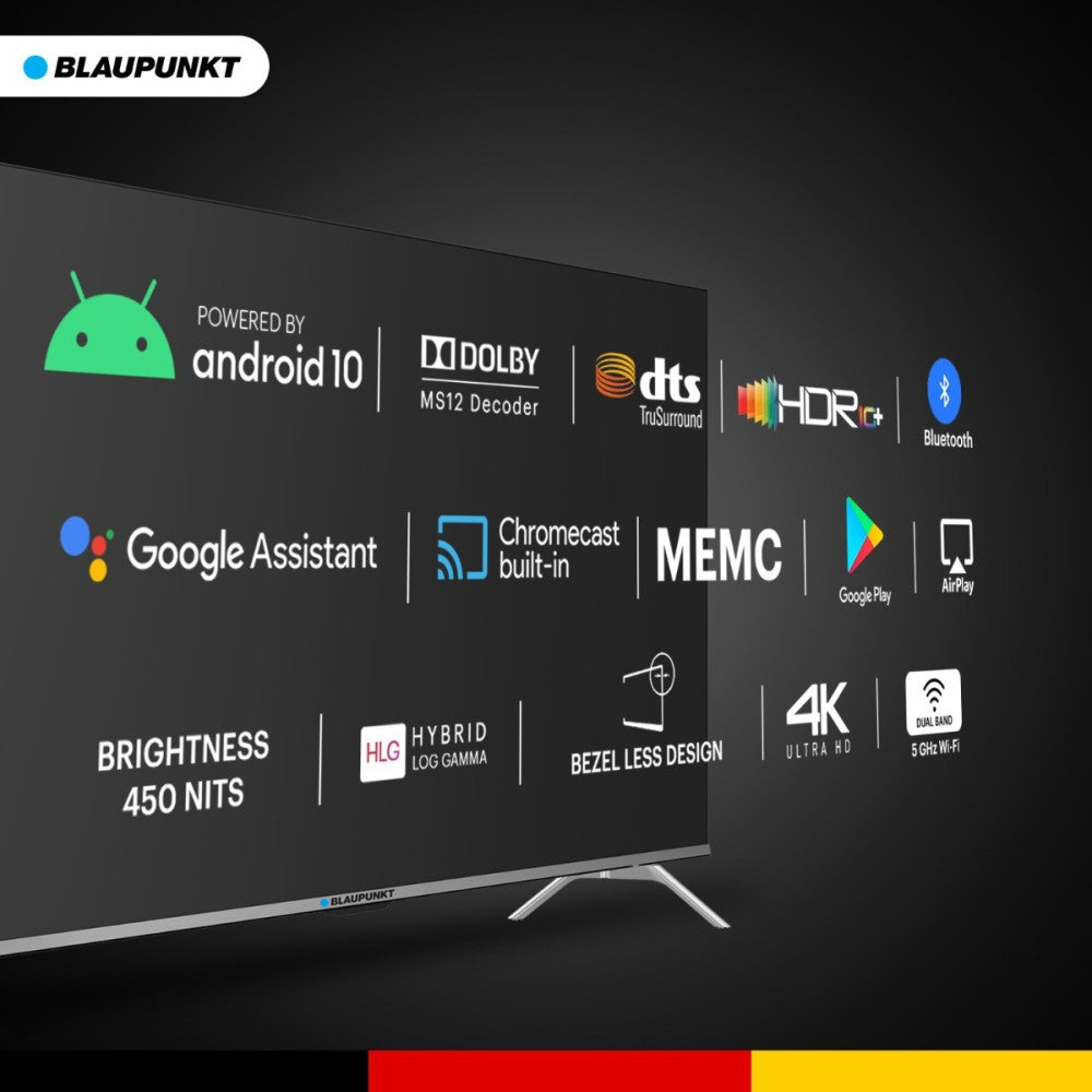 Blaupunkt Cybersound 108 cm (43 inch) Ultra HD (4K) LED Smart Android TV with Dolby MS12 & 50W Speakers - 43CSA7070