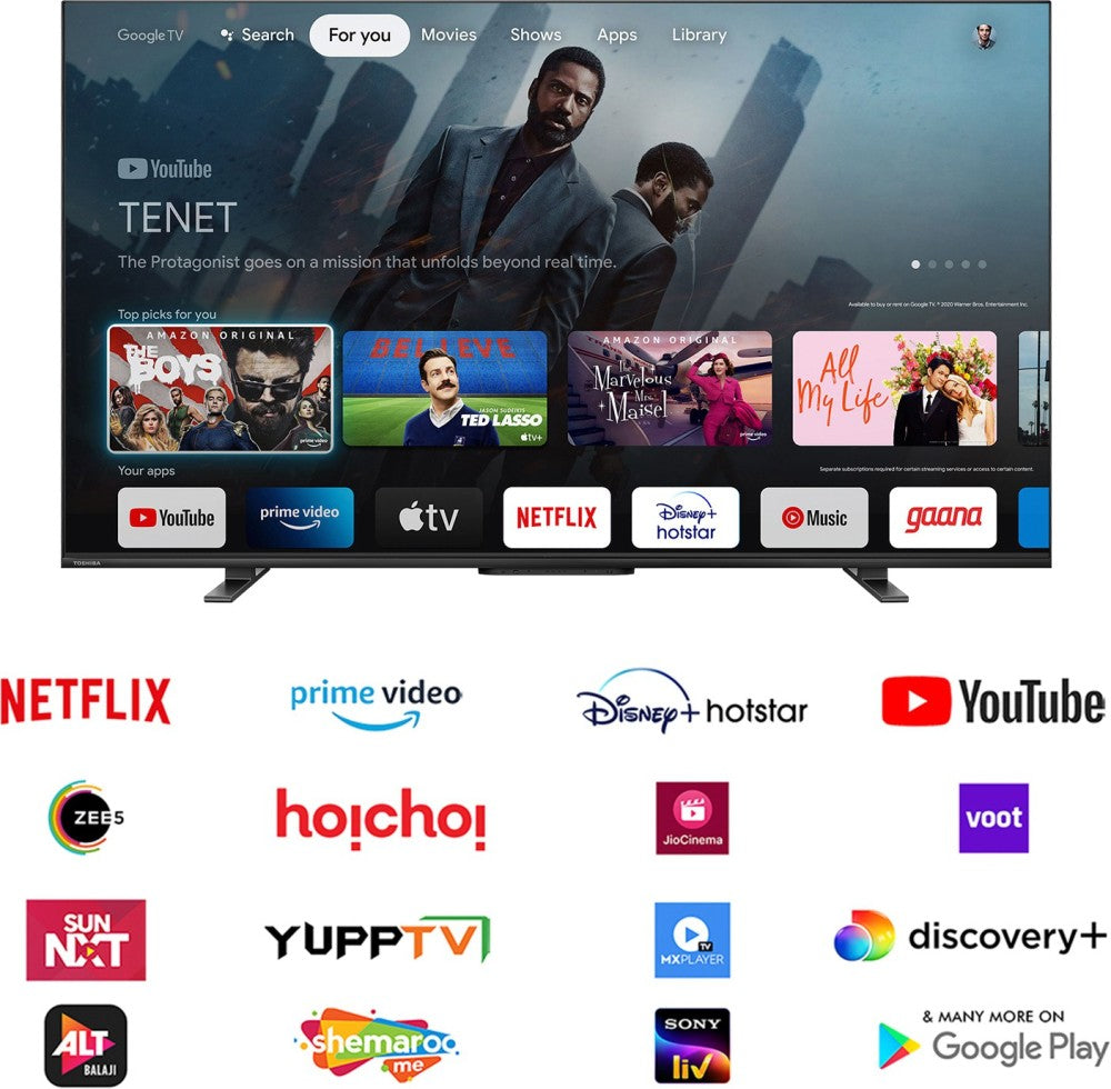 तोशिबा M550LP सीरीज 164 सेमी (65 इंच) QLED अल्ट्रा HD (4K) स्मार्ट Google TV बास वूफर और REGZA इंजन के साथ - 65M550LP