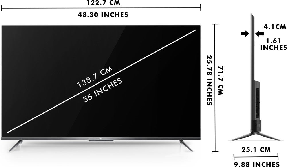 TCL P715 139 cm (55 inch) Ultra HD (4K) LED Smart Android TV with Full Screen & Handsfree Voice Control - 55P715