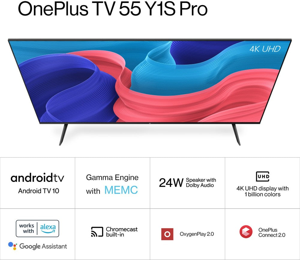 OnePlus Y1S Pro 138 cm (55 inch) Ultra HD (4K) LED Smart Android TV - 55UD2A00
