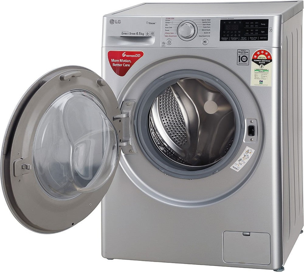 LG 6.5 kg Fully Automatic Front Load Washing Machine with In-built Heater Silver - FHT1265ANL