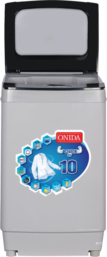 ONIDA 6.5 kg with Hydraulic Soft Close Glass Lid Fully Automatic Top Load Washing Machine Grey - T65CGN1