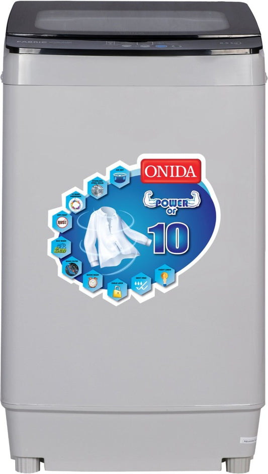 ONIDA 6.5 kg with Hydraulic Soft Close Glass Lid Fully Automatic Top Load Washing Machine Grey - T65CGN1