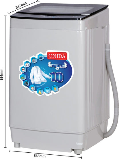 ONIDA 6.5 kg with Hydraulic Soft Close Glass Lid Fully Automatic Top Load Washing Machine Grey - T65CGN1