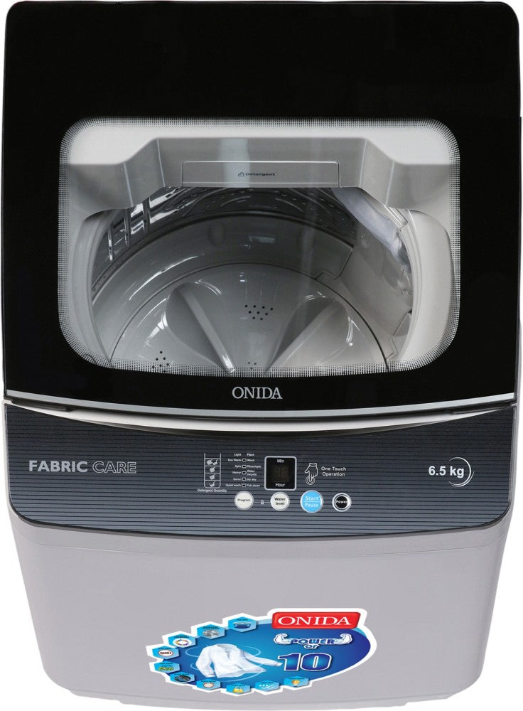 ONIDA 6.5 kg with Hydraulic Soft Close Glass Lid Fully Automatic Top Load Washing Machine Grey - T65CGN1