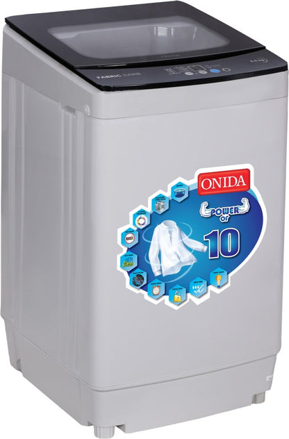 ONIDA 6.5 kg with Hydraulic Soft Close Glass Lid Fully Automatic Top Load Washing Machine Grey - T65CGN1