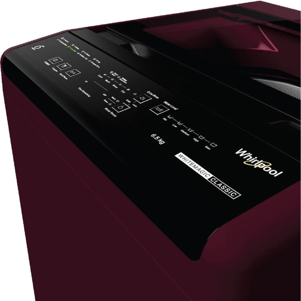 Whirlpool 6.5 kg Fully Automatic Top Load Washing Machine Red - WM Classic 6.5 Genx Rosewood Wine 5 Star rating 10YMW (31466)