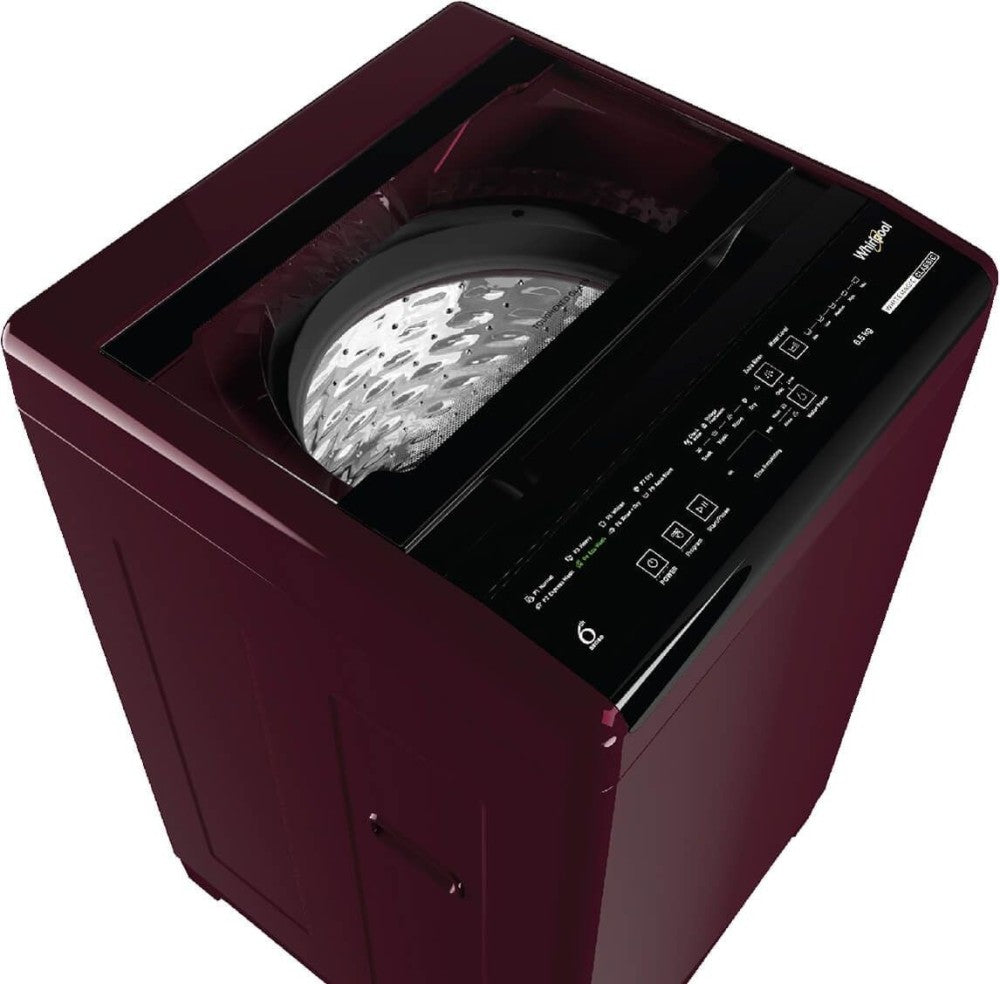 Whirlpool 6.5 kg Fully Automatic Top Load Washing Machine Red - WM Classic 6.5 Genx Rosewood Wine 5 Star rating 10YMW (31466)