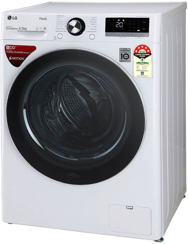 LG 6.5 kg AI Direct Drive Technology Fully Automatic Front Load Washing Machine White - FHV1265ZFW