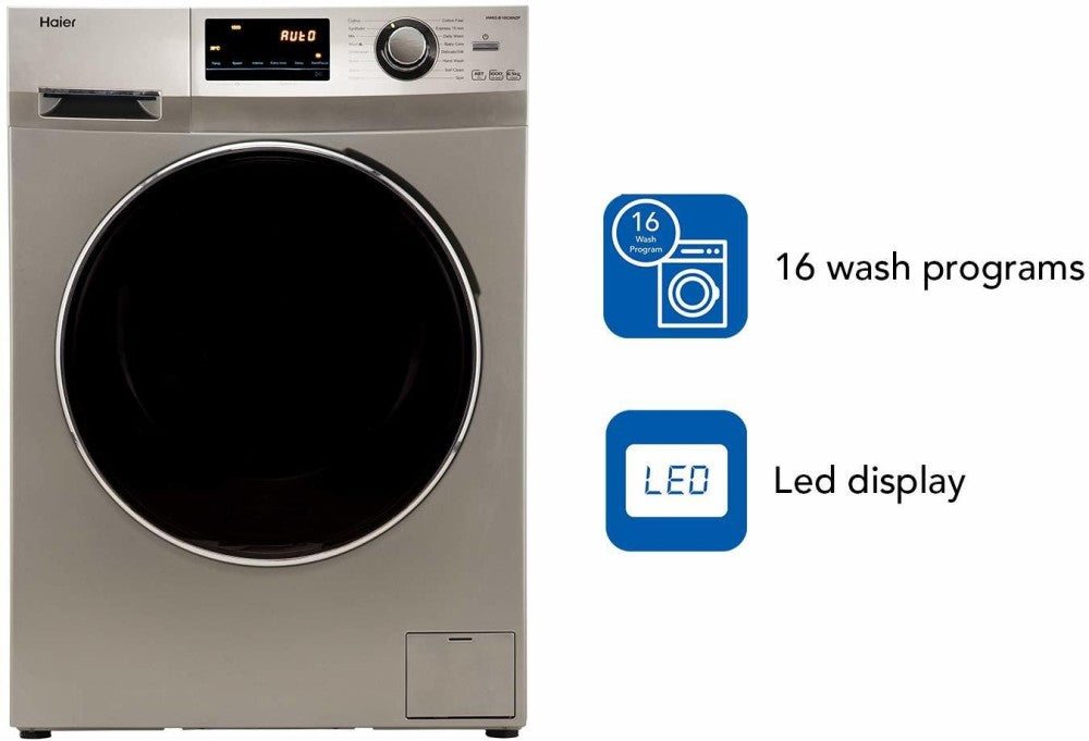 Haier 6.5 kg Fully Automatic Front Load Washing Machine with In-built Heater Grey - HW65-IM10636TNZP