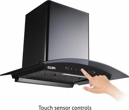 Glen CH 6060 BL AC 90 Auto Clean Wall Mounted Chimney - Black 1200 CMH