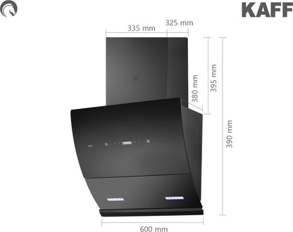 काफ वेरा डीएचसी 60 ऑटो क्लीन वॉल माउंटेड चिमनी - ब्लैक 1250 सीएमएच