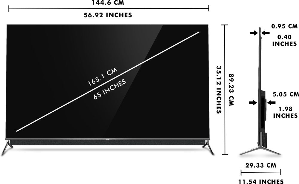 TCL C815 Series 164 cm (65 inch) QLED Ultra HD (4K) Smart Android TV With Integrated 2.1 Onkyo Soundbar - 65C815