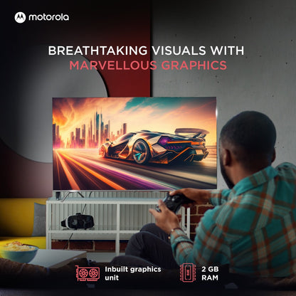 MOTOROLA EnvisionX 165 cm (65 inch) QLED Ultra HD (4K) Smart Google TV QuantumGlow Technology, Dolby Vision & Dolby Atmos (2023 Range) - 65UHDGQMWS5Q
