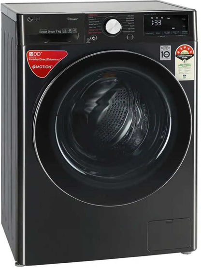 LG 7 kg Fully Automatic Front Load Washing Machine with In-built Heater Black - FHV1207ZWB