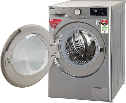 LG 7 kg Fully Automatic Front Load Washing Machine with In-built Heater Silver - FHV1207ZWP