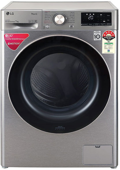 LG 7 kg Fully Automatic Front Load Washing Machine with In-built Heater Silver - FHV1207ZWP