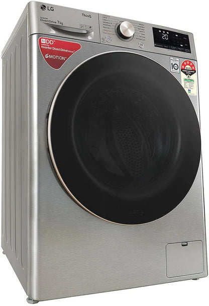 LG 7 kg Fully Automatic Front Load Washing Machine with In-built Heater Silver - FHV1207ZWP