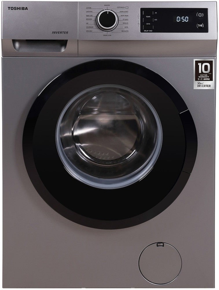 TOSHIBA 7.5 kg Fully Automatic Front Load Washing Machine with In-built Heater Silver - TW-BJ85S2-IND(SK)