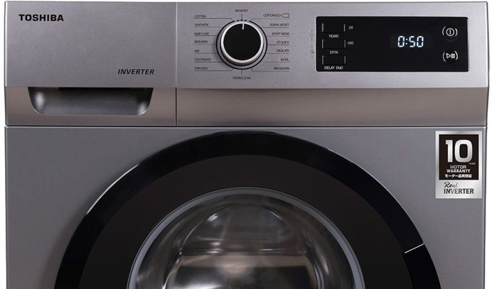 TOSHIBA 7.5 kg Fully Automatic Front Load Washing Machine with In-built Heater Silver - TW-BJ85S2-IND(SK)