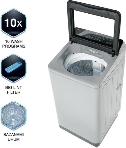 Panasonic 7.5 kg Wifi Smart Washing Machine Fully Automatic Top Load Grey - NA-F75A10MRB