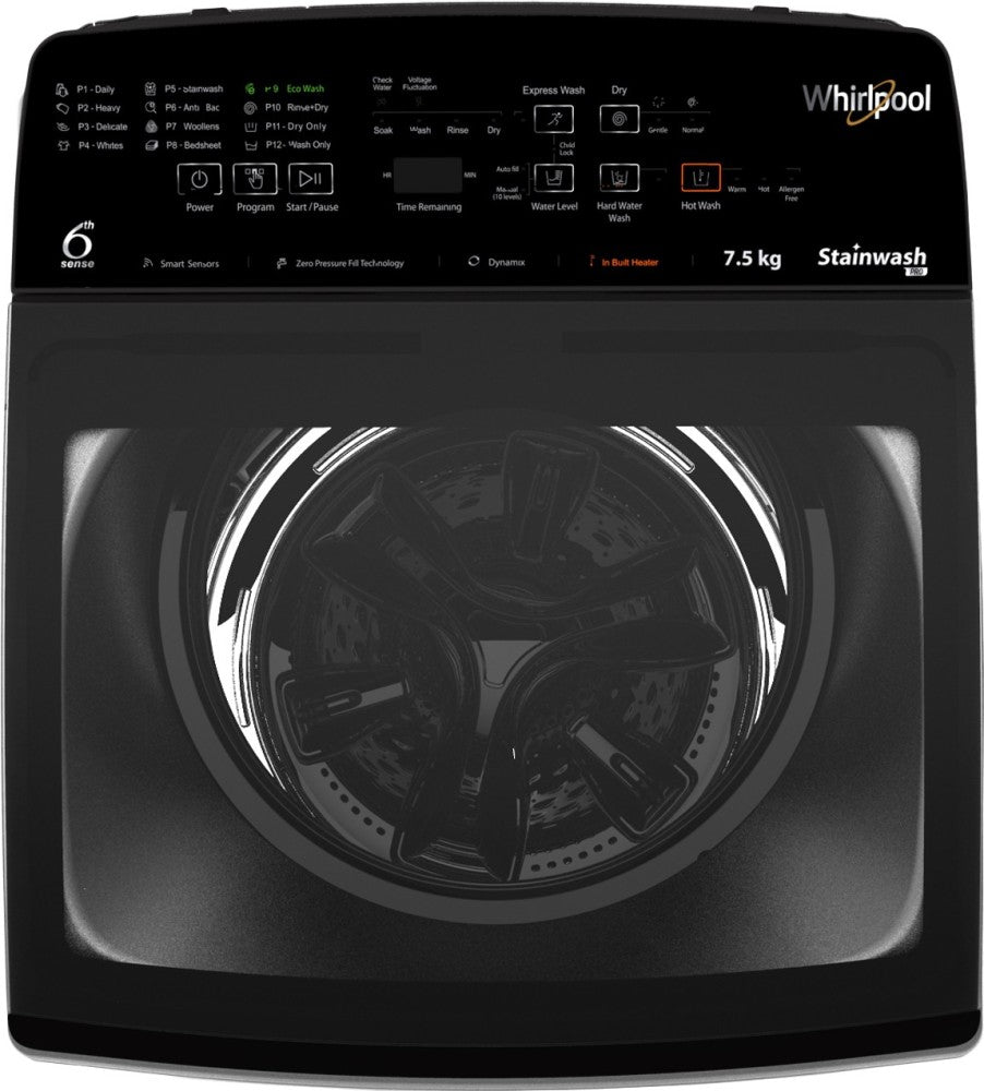 Whirlpool 7.5 kg 5 Star Fully Automatic Top Load Washing Machine with In-built Heater Grey - SW PRO H 7.5 Shiny Grey (EC)10YMW