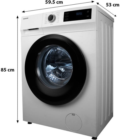 TOSHIBA 7 kg Fully Automatic Front Load Washing Machine with In-built Heater White - TW-BJ80S2-IND(WK)