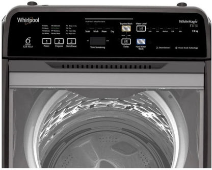 Whirlpool 7 kg Fully Automatic Top Load Washing Machine with In-built Heater Grey - WHITEMAGIC ELITE PLUS (H)7.0 GREY 10YMW