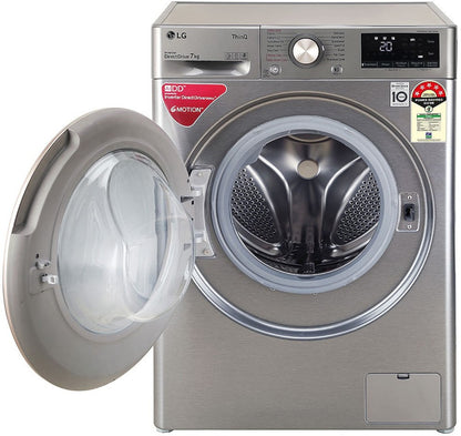 LG 7 kg Fully Automatic Front Load Washing Machine with In-built Heater Silver - FHV1207BWP