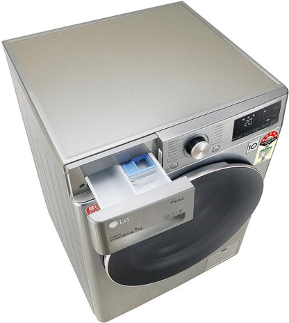 LG 7 kg Fully Automatic Front Load Washing Machine with In-built Heater Silver - FHV1207BWP