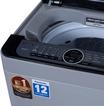 Panasonic 7 kg Fully Automatic Top Load Washing Machine with In-built Heater Silver - NA-F70CH1MRB