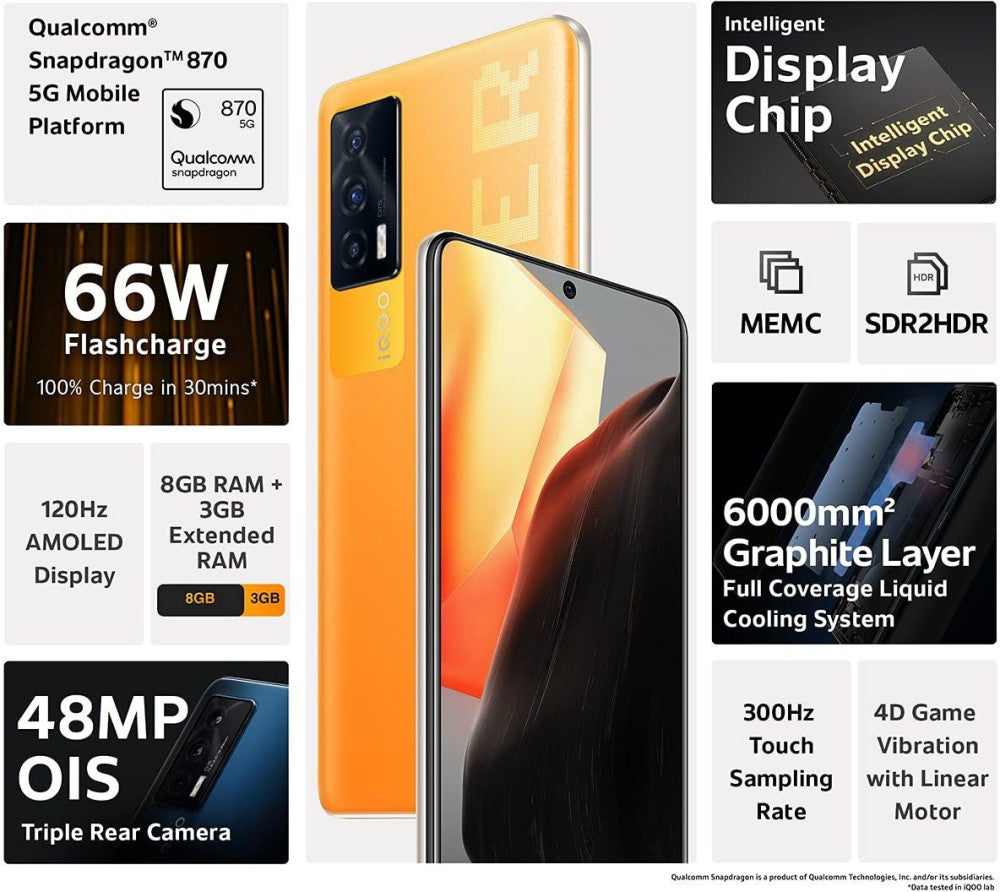 IQOO 7 5G (Monster Orange, 128 GB) - 8 GB RAM