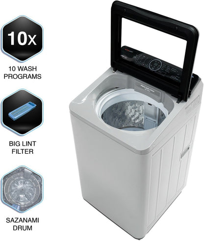 Panasonic 7 kg Wifi Smart Washing Machine Fully Automatic Top Load with In-built Heater Silver - NA-F70AH10MB