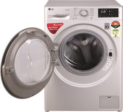 LG 7 kg With Steam Fully Automatic Front Load Washing Machine with In-built Heater Silver - FHT1207ZNL