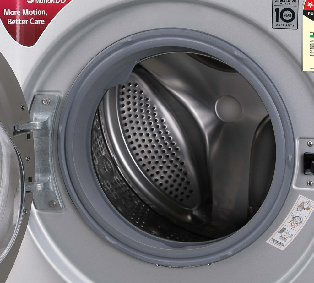 LG 7 kg With Steam Fully Automatic Front Load Washing Machine with In-built Heater Silver - FHT1207ZNL