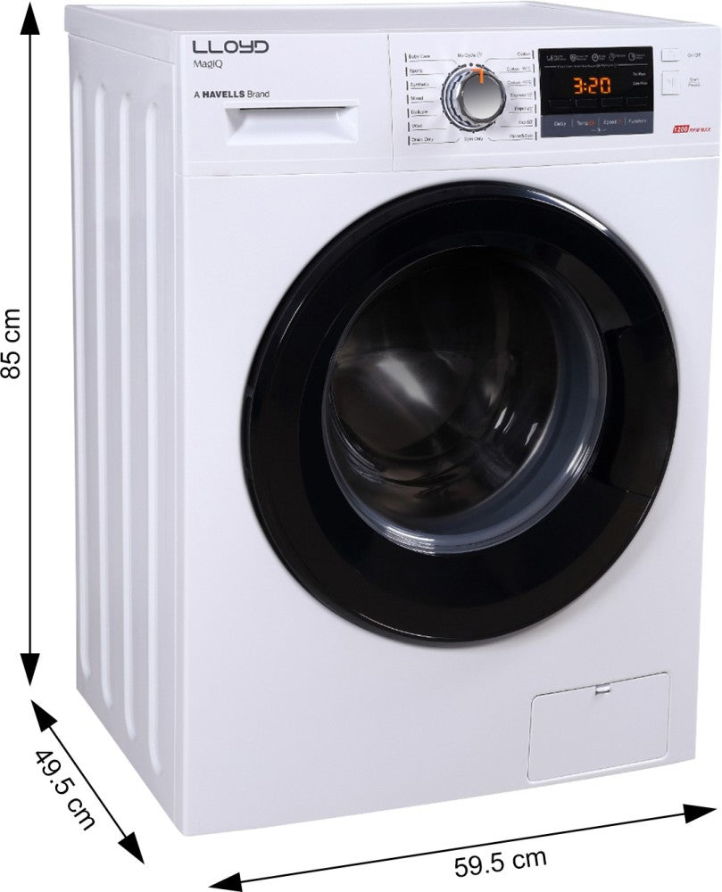 Lloyd 7 kg Fully Automatic Front Load Washing Machine with In-built Heater White - LWMF70WX3