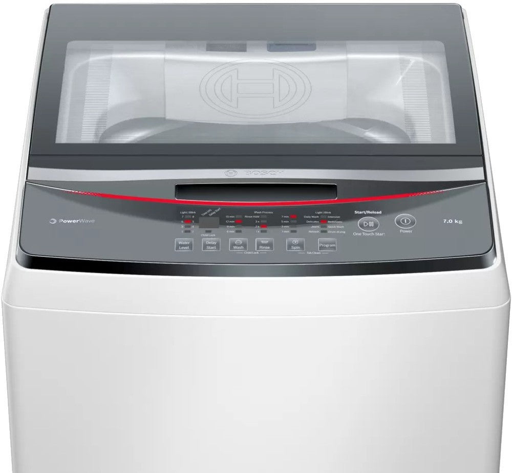 BOSCH 7 kg Fully Automatic Top Load Washing Machine White, Grey - WOE704W1IN