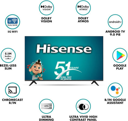 Hisense A71F Series 177 cm (70 inch) Ultra HD (4K) LED Smart Android TV with Dolby Vision and Dolby Atmos - 70A71F