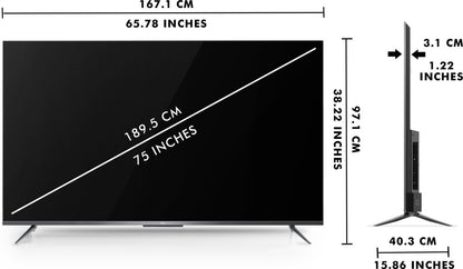 TCL P715 190 cm (75 inch) Ultra HD (4K) LED Smart Android TV with Full Screen & Handsfree Voice Control - 75P715