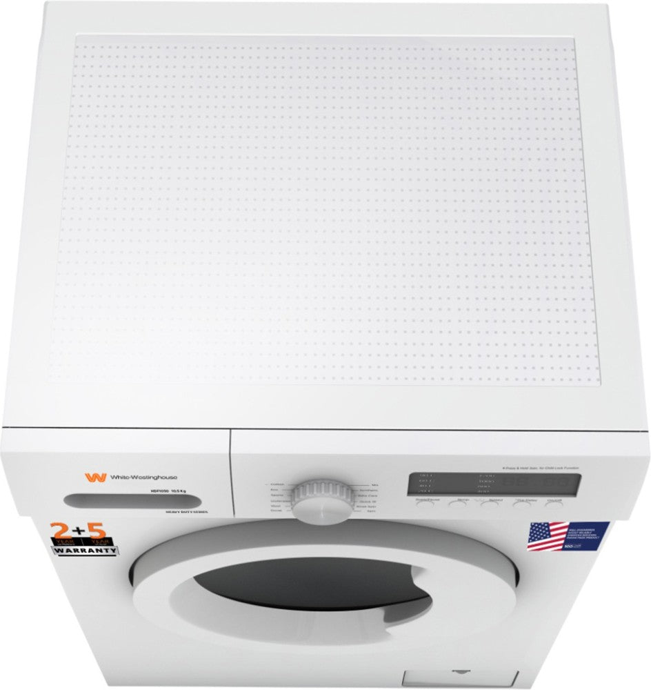 White Westinghouse (Trademark by Electrolux) 8.5 kg Fully Automatic Front Load Washing Machine with In-built Heater White - HDF8500